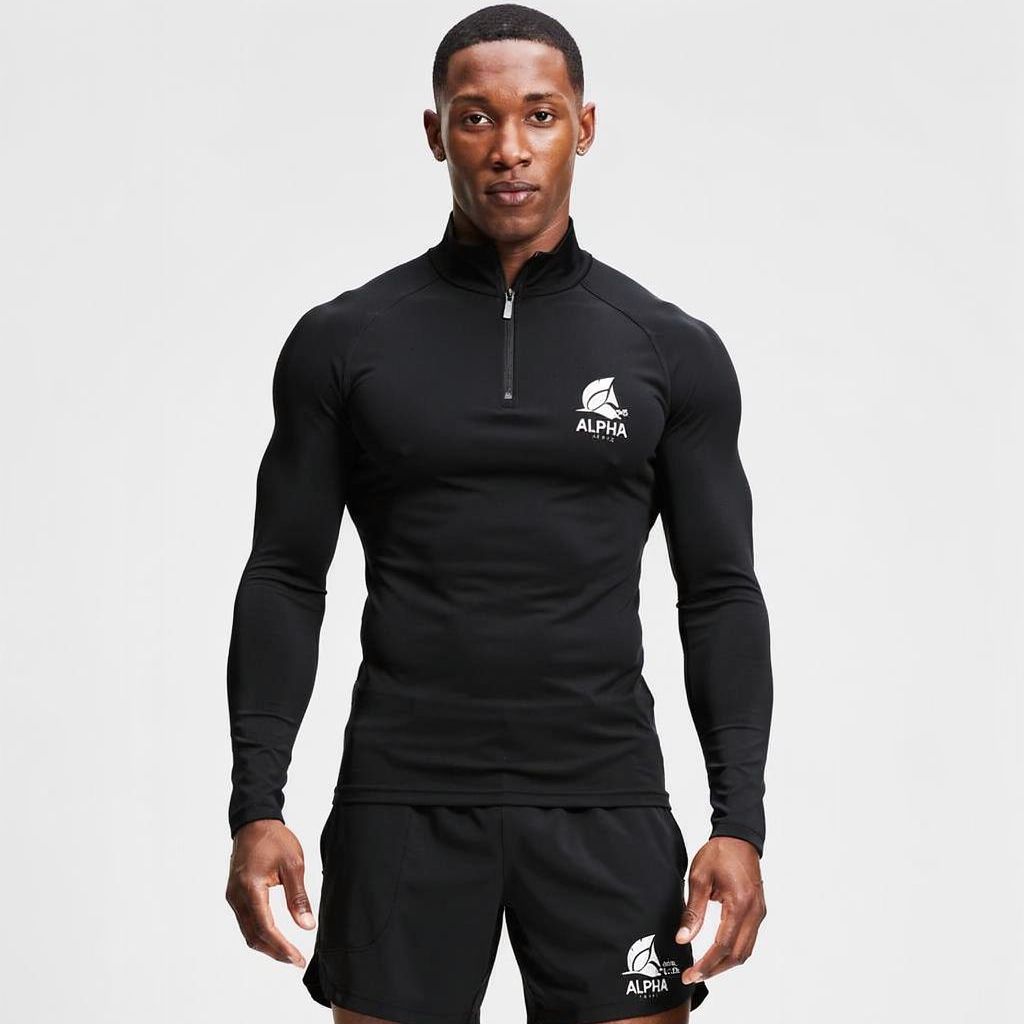 Alpha Long Sleeves Black Shirt