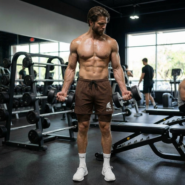 Alpha Brown Active Shorts