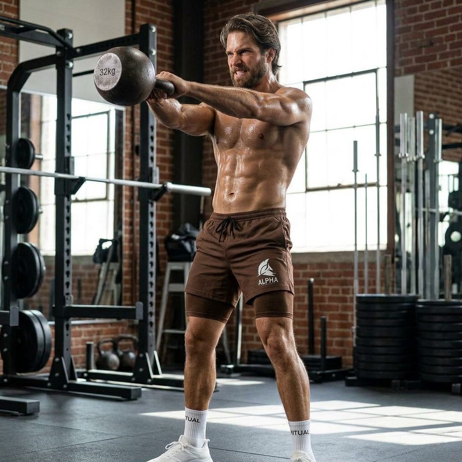 Alpha Brown Active Shorts