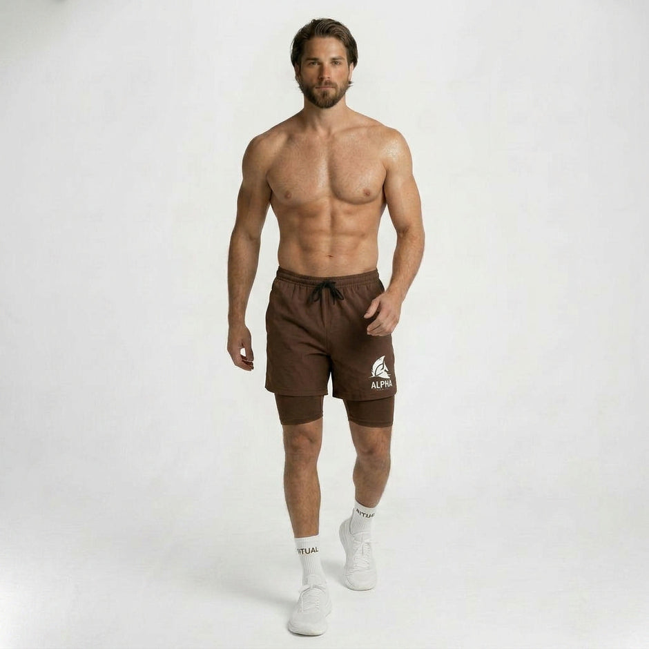Alpha Brown Active Shorts