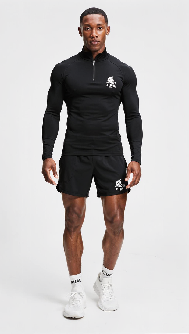 Alpha Long Sleeves Black Shirt