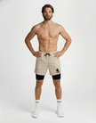 Alpha Beige Active Shorts